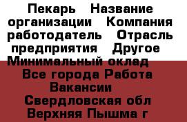 Пекарь › Название организации ­ Компания-работодатель › Отрасль предприятия ­ Другое › Минимальный оклад ­ 1 - Все города Работа » Вакансии   . Свердловская обл.,Верхняя Пышма г.